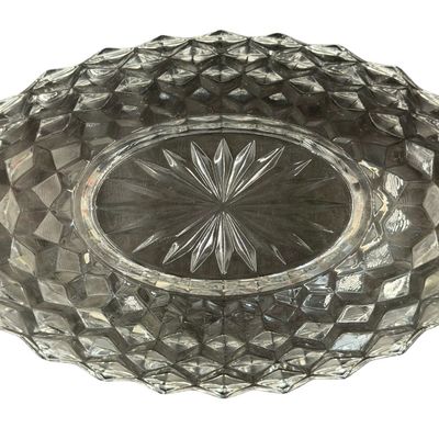 Vintage Fostoria American Clear Pressed Glass Serving Bowl