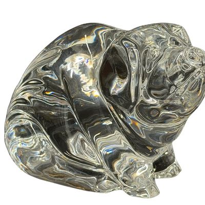 Vintage Waterford Crystal Pig Figurine Heavy Desk Paperweight
