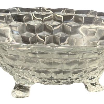 Vintage Fostoria American Clear 3-Toed Footed Bowl
