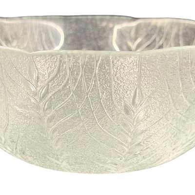 Vintage Clear Pressed Glass Country Wheat Stalk Embossed Textured Bowl by Cristal D'Arques Durand
