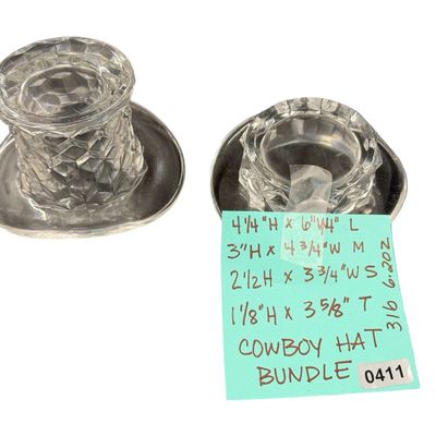Vintage Fostoria American Clear Glass Top Hat Bundle - Set of 2