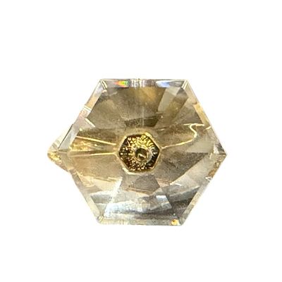 Vintage RETIRED Swarovski Crystal Memories Gold Sailboat Figurine featuring a Faceted Crystal Base and Gold-Tone Metal Accents
