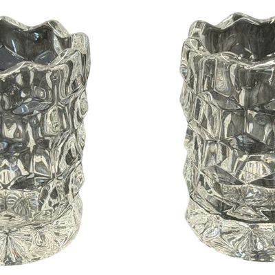 Vintage Fostoria American Clear Pressed Glass Toothpick Holder - Set of 2