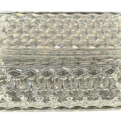 Vintage Fostoria American Clear Glass Cigarette/Trinket Box with Lid