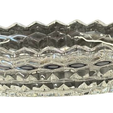 Vintage Fostoria American Clear Pressed-Large Glass Boat Dish