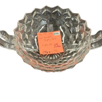 Vintage Fostoria American Clear Glass Two-Handled Trophy Bowl