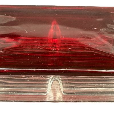 Vintage Anchor Hocking Royal Ruby Red Glass Box Divided Box