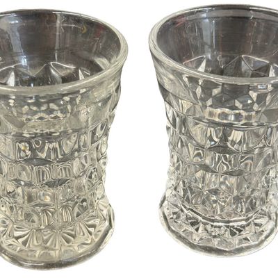 Vintage Fostoria American Clear Pressed Glass Flared Juice Tumbler - Lot of 5