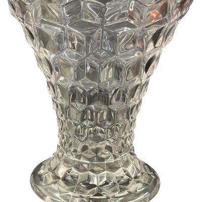 Vintage Fostoria American Clear Glass Tall Flared Swung Vase