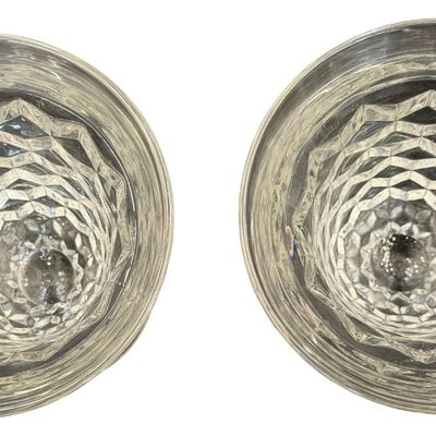 Vintage Fostoria American Clear Footed Juice Glass Tumblers - Set of 2