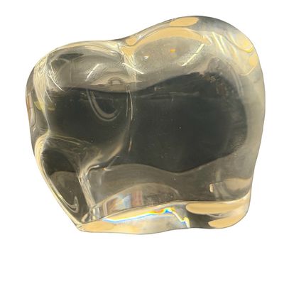 Baccarat French Clear Crystal Paperweight Elephant Figurine