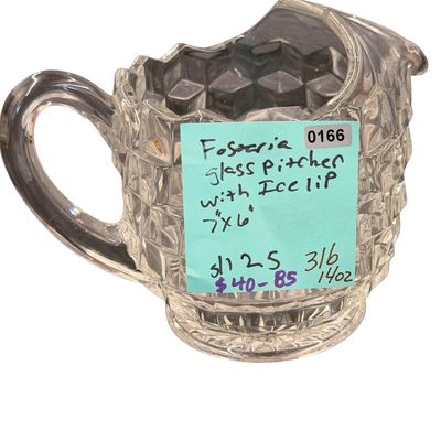 Fostoria Glass Pitcher With Ice Lip