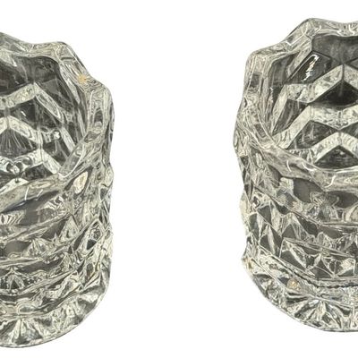 Vintage Fostoria American Clear Pressed Glass Toothpick Holder - Set of 2