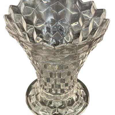 Vintage Fostoria American Clear Glass Tall Flared Swung Vase