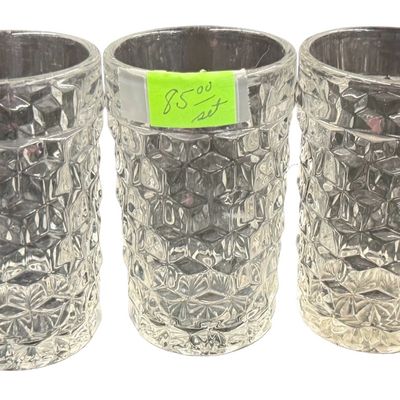 Vintage Fostoria American Clear Flat Juice Glass Tumblers - Lot of 6