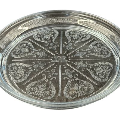 Vintage Anchor Hocking Fire-King Philbe Pattern Round Glass Trivet/Hot Plate