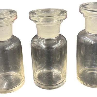 Clear Glass Apothecary Jars with Matching Ground-Glass Stoppers Bundle of 4