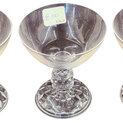 Vintage Fostoria Clear Crystal Champagne Glass Bundle - Lot of 3