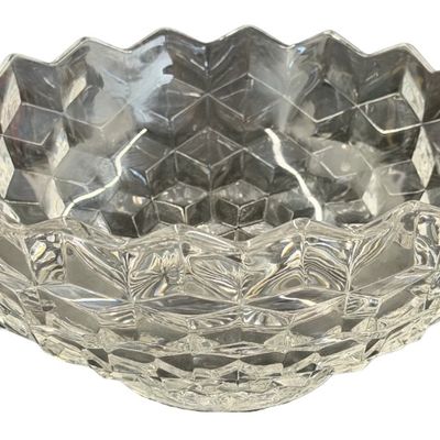 Vintage Fostoria American Clear Glass Two-Handled Trophy Bowl