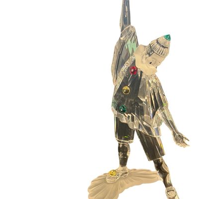 RETIRED Swarovski Crystal 1999 Annual Edition "Masquerade" Pierrot Figurine