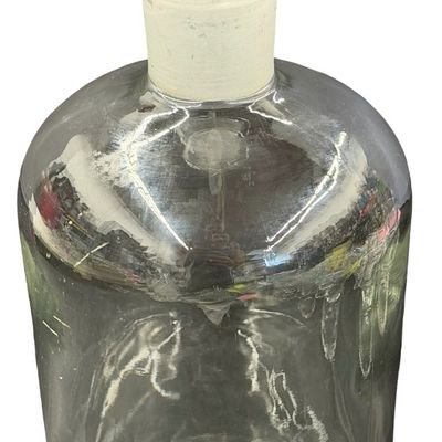 Vintage Pyrex #34 Laboratory Reagent Bottle Flathead Glass Stopper Decanter • Apothecary Bottle