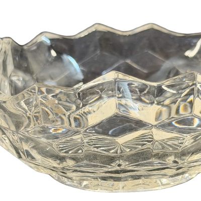 Vintage Fostoria American Clear Pressed Glass "Nappy" Bowl with Side Handle