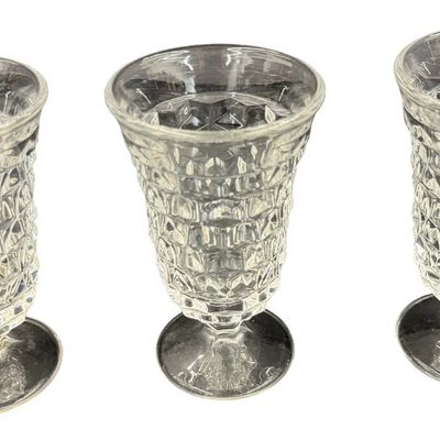 Vintage Fostoria American Clear Footed Iced Tea Goblet - Lot of 3
