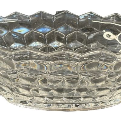 Vintage Fostoria American Clear Pressed Glass Serving Bowl