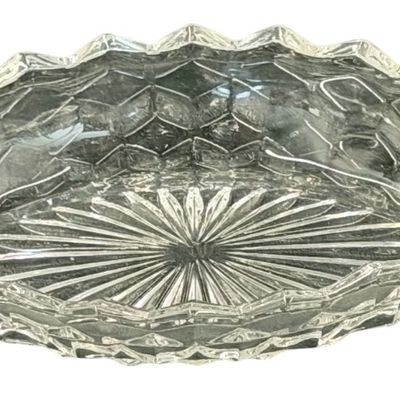 Vintage Fostoria American Clear Small Relish Glass Boat or Handled Dish