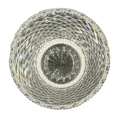 Vintage Baccarat Clear Crystal All-Over Diamond Pattern Vase