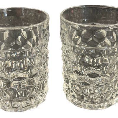 Vintage Fostoria American Clear Glass Footed Juice Glasses - Lot of 4