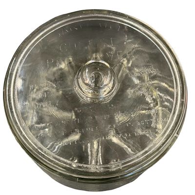 Vintage Heavy Glass "Sanitary Cheese Preserver" Bowl/Jar with Matching Lid by Brookstone Company