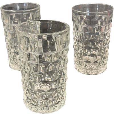 Vintage Fostoria American Clear Glass Flat Iced Tea Tumblers Bundle - Lot of 5