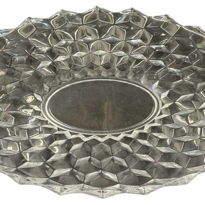 Fostoria Clear Glass Oval Torte Serving Platter