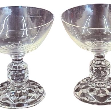 Vintage Fostoria Clear Crystal Champagne Glass Bundle - Lot of 4