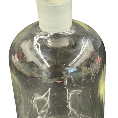 Vintage Pyrex #34 Laboratory Reagent Bottle Flathead Glass Stopper Decanter • Apothecary Bottle