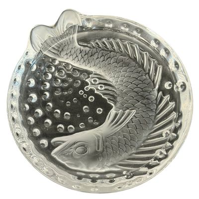 Vintage Lalique France "Concarneau" Koi Fish Crystal Dish or Cigar Ashtray