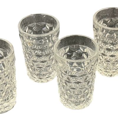 Vintage Fostoria American Clear Flat Juice Glass Tumblers - Lot of 5