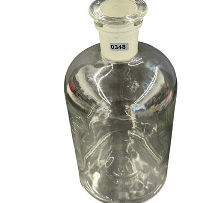 Vintage Pyrex #34 Laboratory Reagent Bottle Flathead Glass Stopper Decanter • Apothecary Bottle