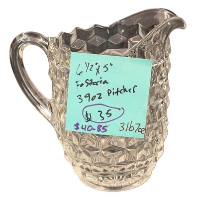 Vintage Fostoria American Clear Glass 39 oz Pitcher