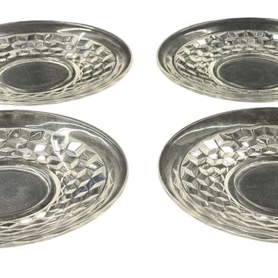 Vintage Fostoria American Clear Glass Saucers | Lot of 4