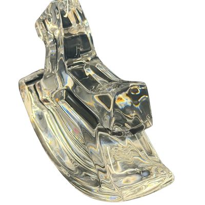 Vintage Baccarat Molded Clear Crystal Rocking Horse Figurine