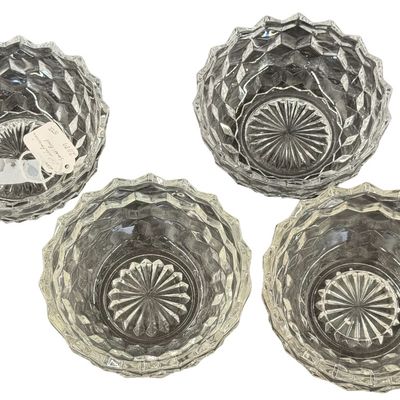Vintage Fostoria American Flared Cupped Bowls- Lot of 4