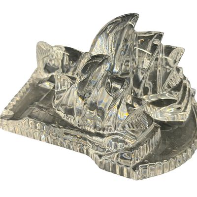 Vintage Waterford Sydney Opera House Clear Lead Crystal Paperweight or Sculpture