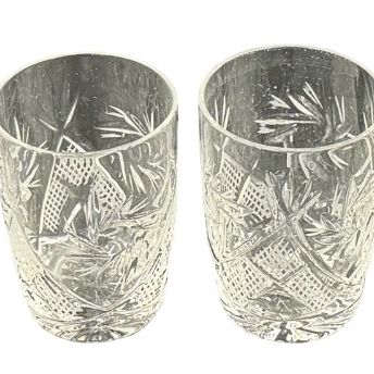 Vintage Neman 11-Oz Hand Made Crystal Whiskey Rocks Glasses, Set of 6