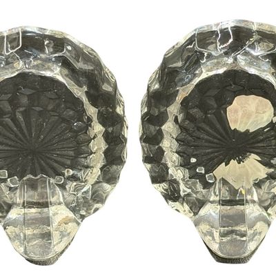 Vintage Fostoria American Clear Pressed Glass Oval Picture Frame - Set of 2