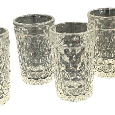 Vintage Fostoria American Clear Flat Juice Glass Tumblers - Lot of 5