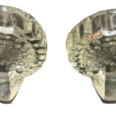Vintage Fostoria American Clear Pressed Glass Oval Picture Frame - Set of 2
