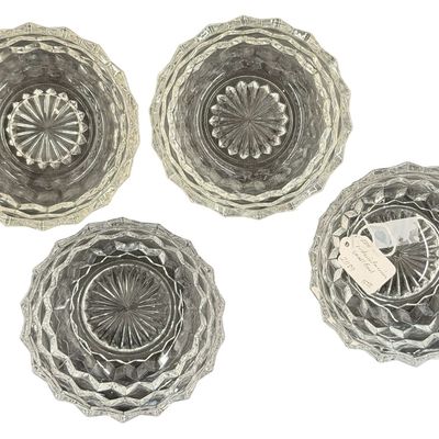 Vintage Fostoria American Flared Cupped Bowls- Lot of 4