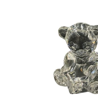 Vintage Waterford Clear Crystal Teddy Bear Figurine Sitting